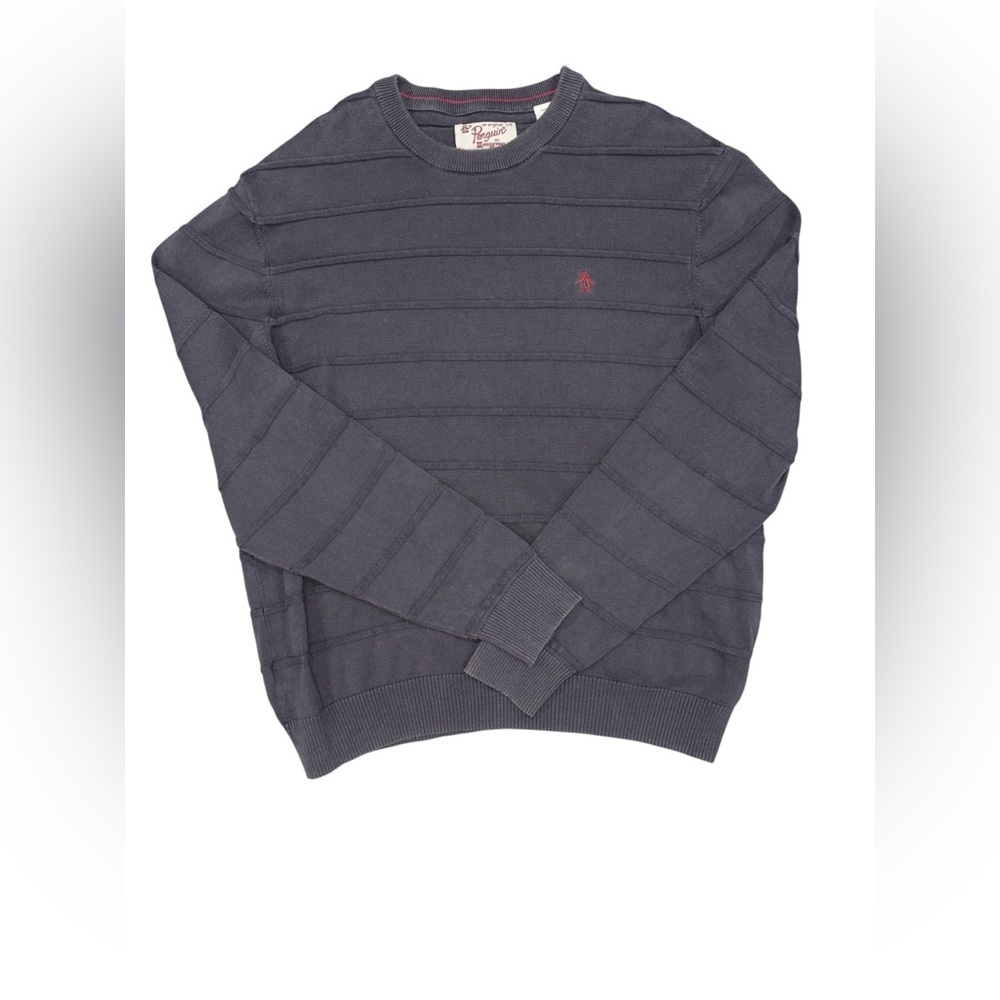 159. Original Penguin Vintage Dark Gray Crewneck Men Sweater Size Large